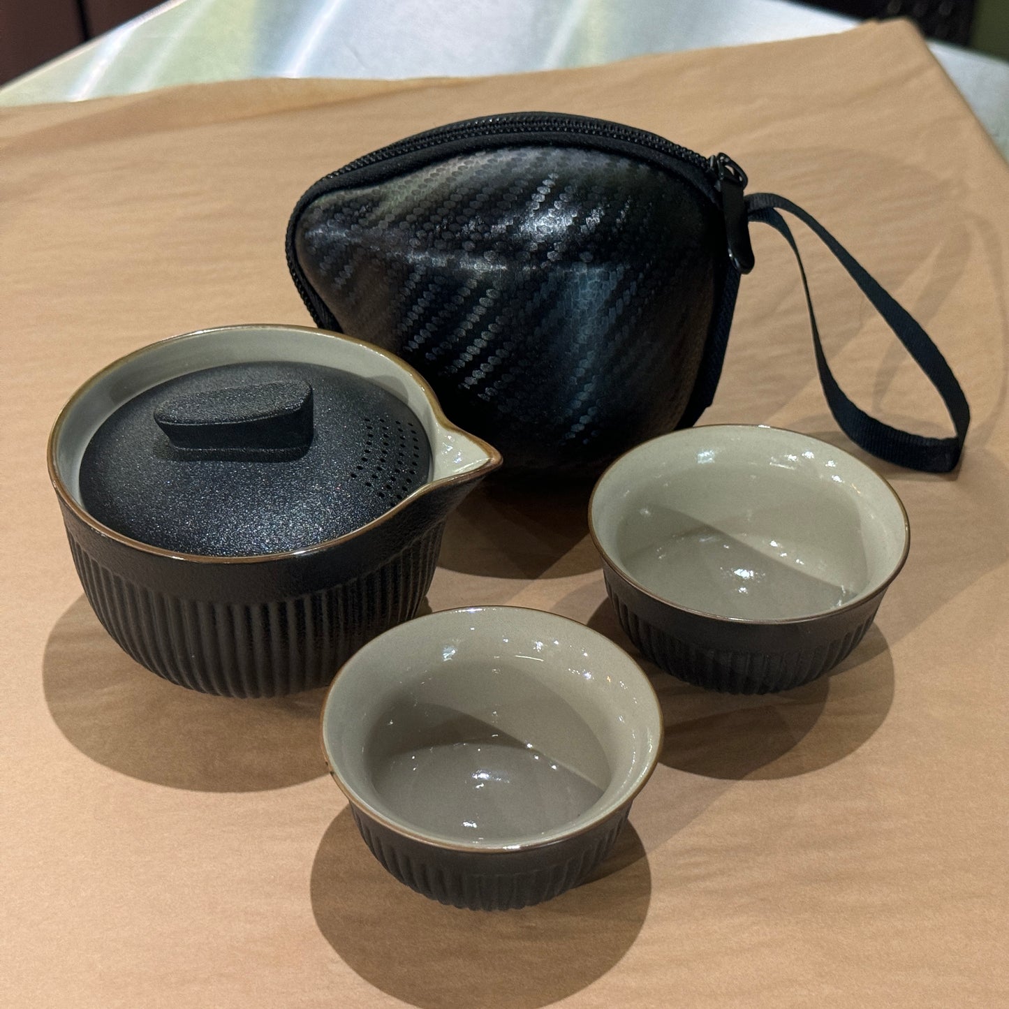 Traveler's Tea Set, Line Pattern