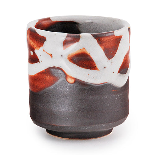 10oz Tea Cup Red Brown Glaze