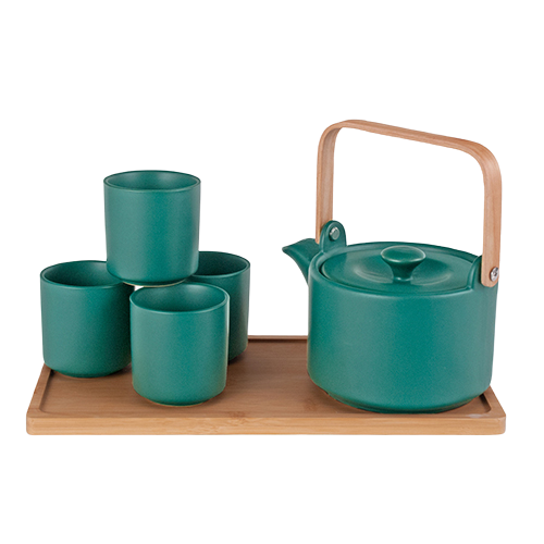 Matte Jewel Tones Tea Set 26oz 6pc