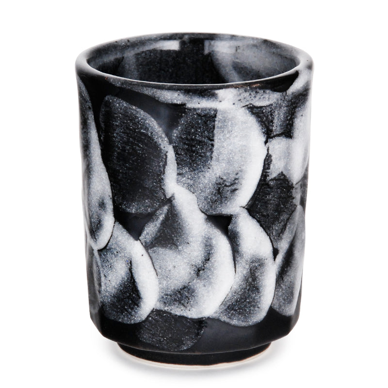 10oz Tea Cup Black & White Glaze
